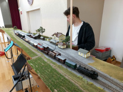 Wieder so ein langer Bezirksgüterzug in Bierbaum